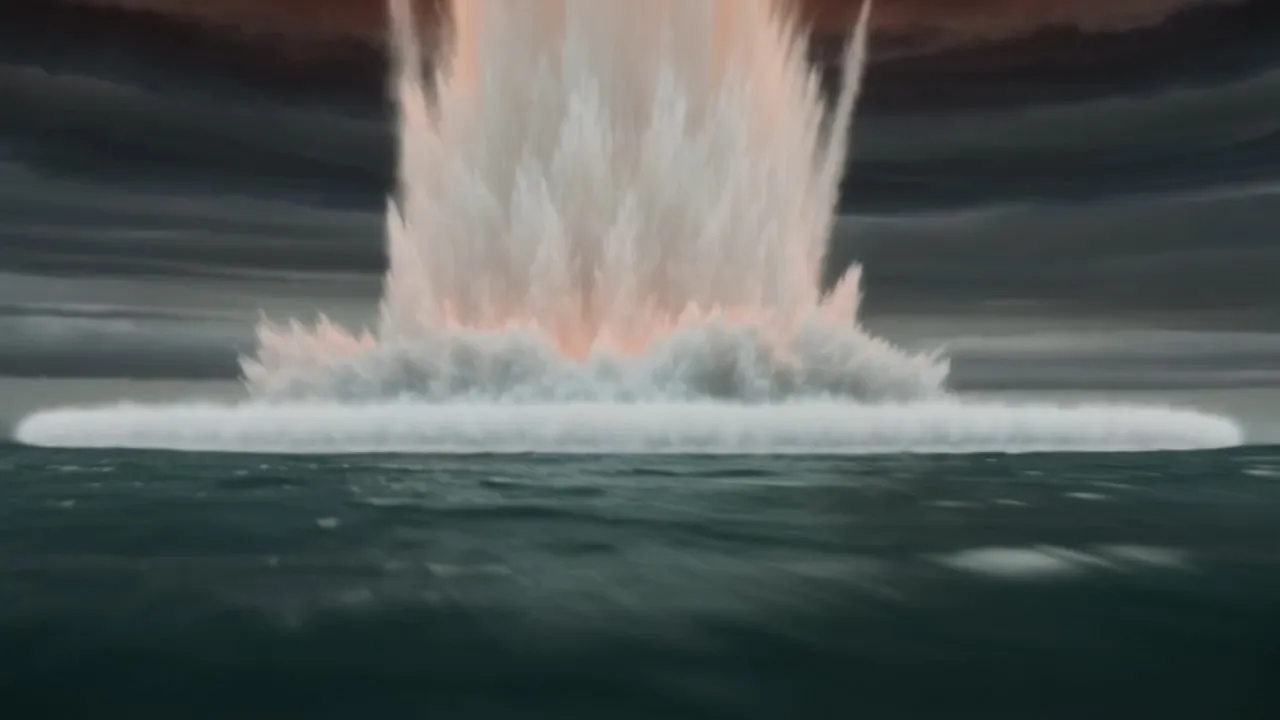 Impact — and then a column of steam and white fire climbing past the horizon