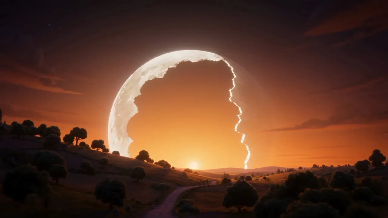 The day dies early into a bruised amber, and the moon hauls itself up over the hills