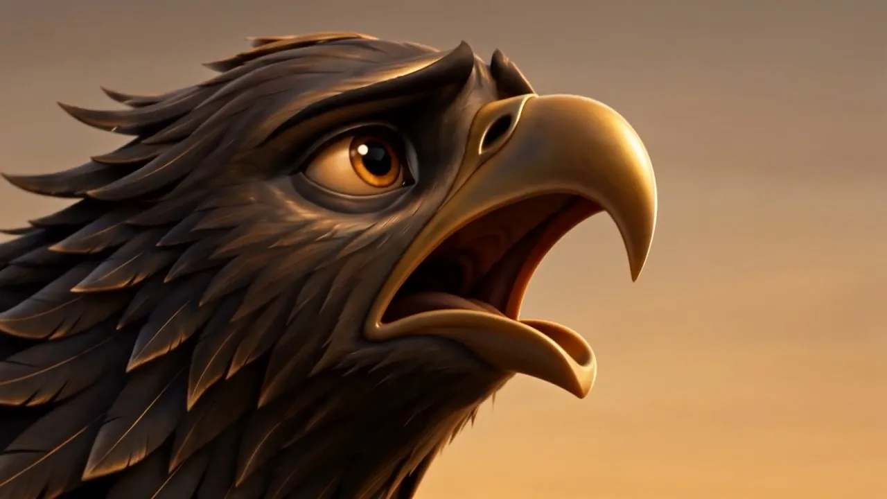 It opens its beak and cries — three times, to the whole horizon