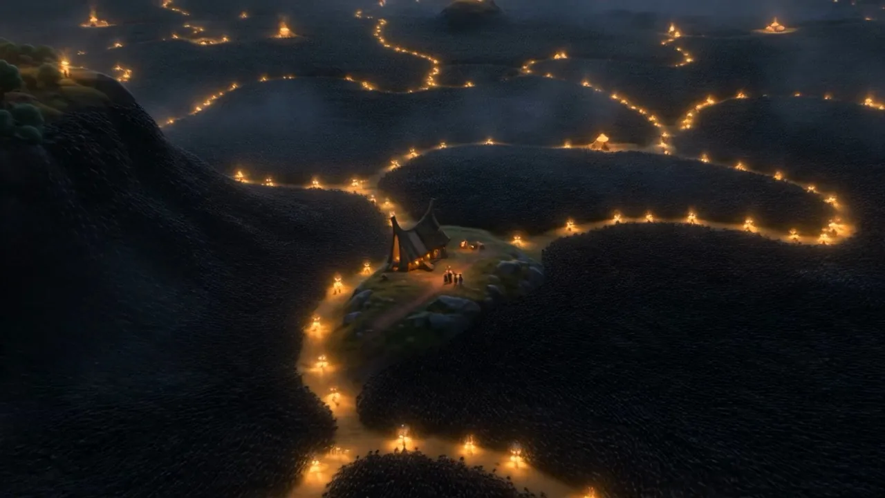 Across the valley, the same thing: a shepherd, a farmstead, two children at a gate