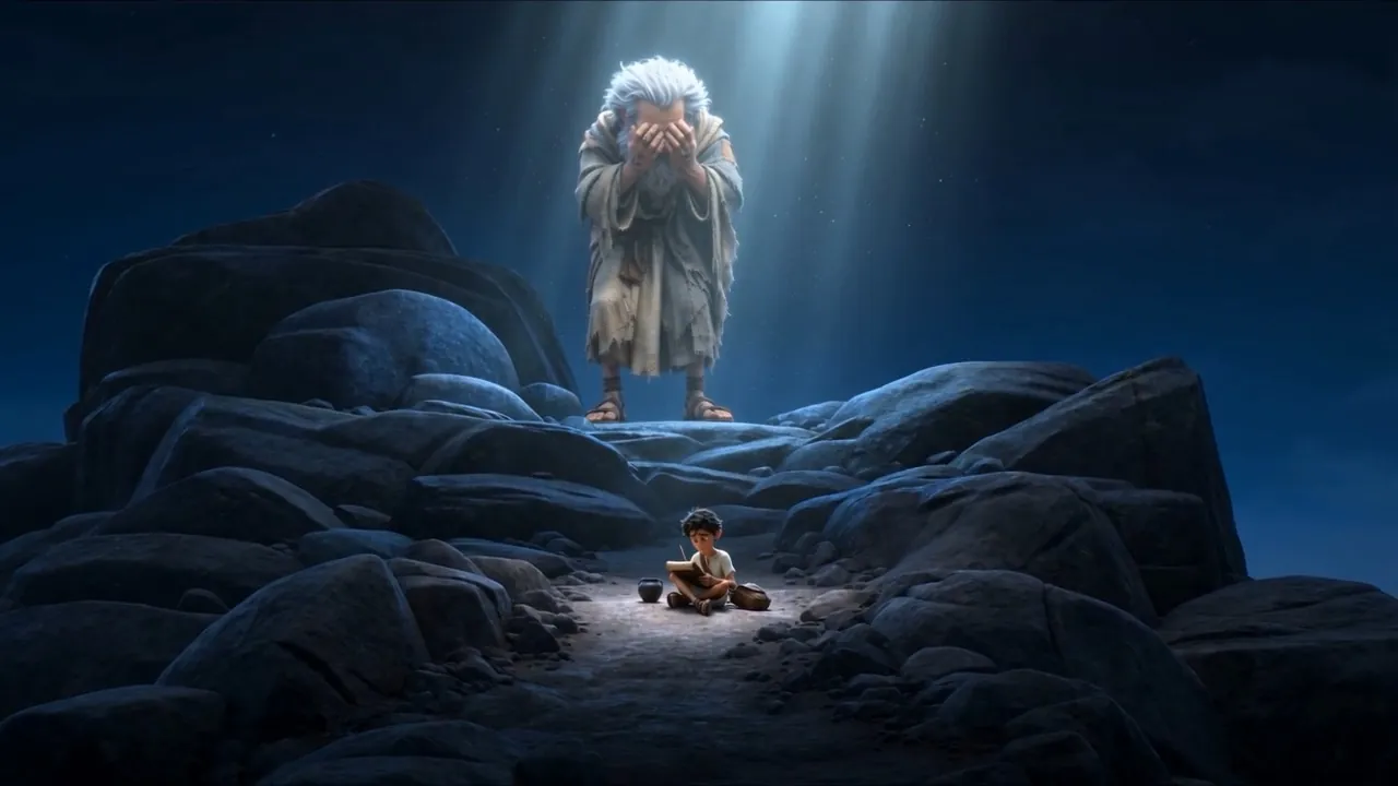 Grief above. Record below. The vision-light over both of them