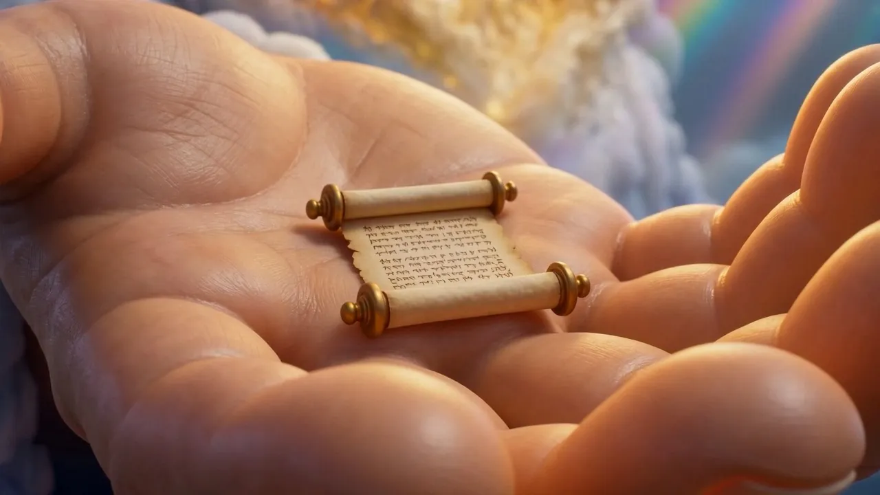 The small writing glows, patient, unbothered by the size of its courier