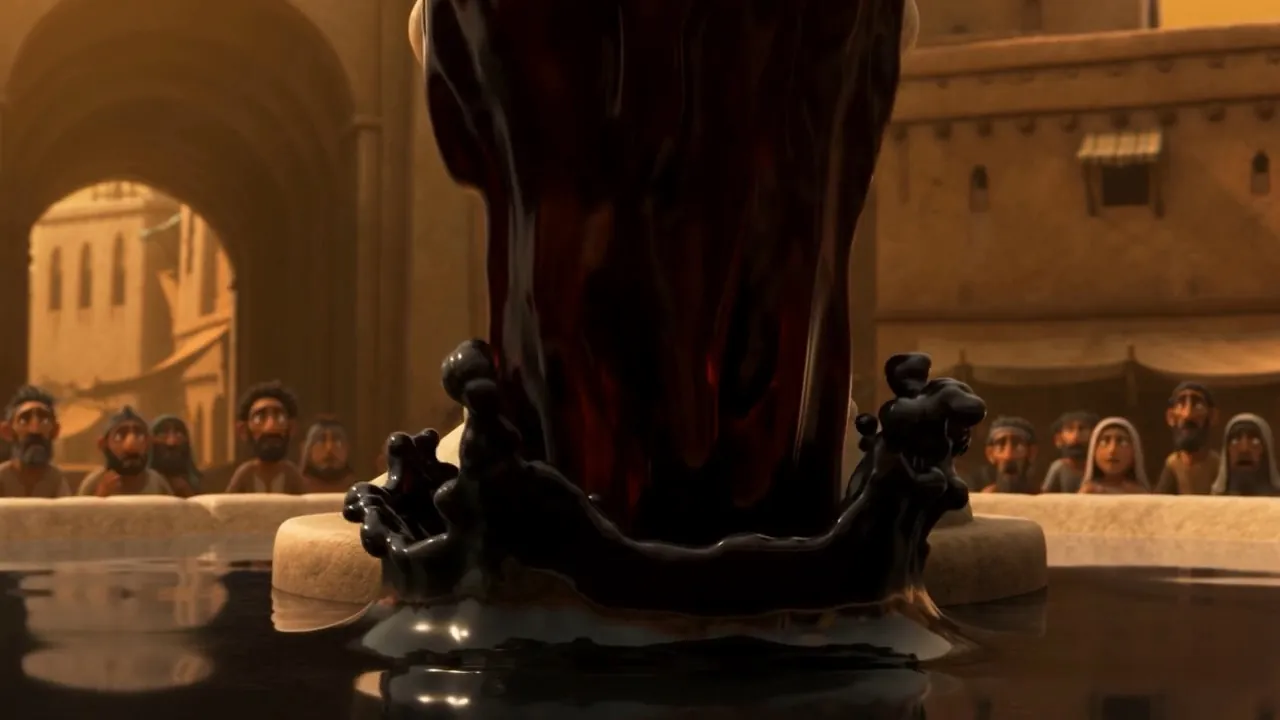 Then a word is spoken over the fountain, and the plume runs dark