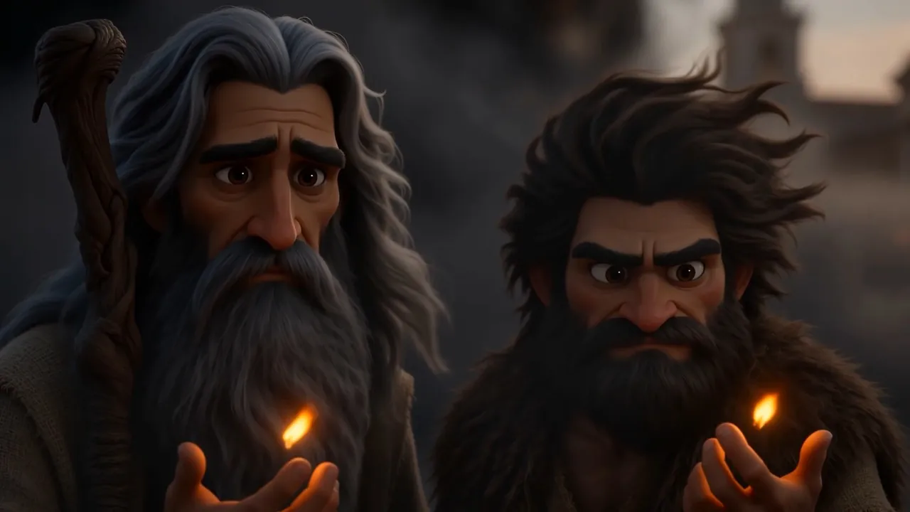 Two small attending flames, steady — and the work not finished yet