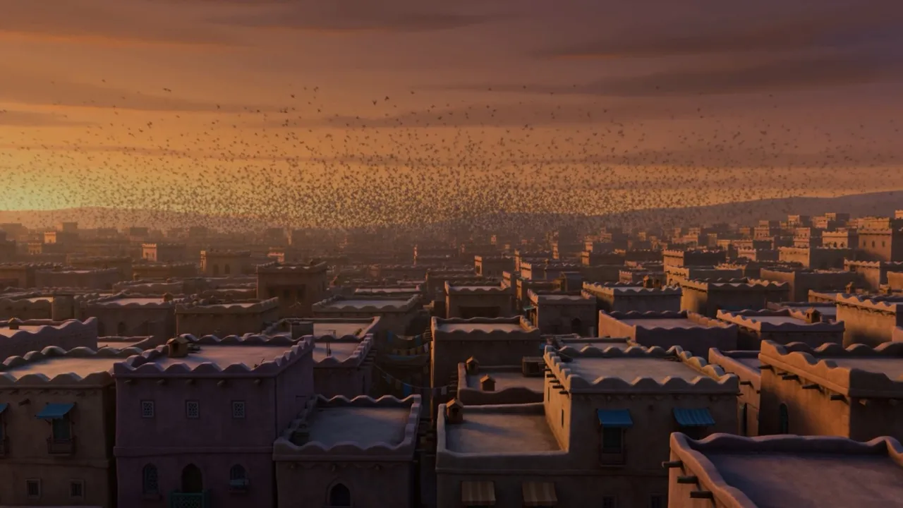 And every bird on every roof goes up at once