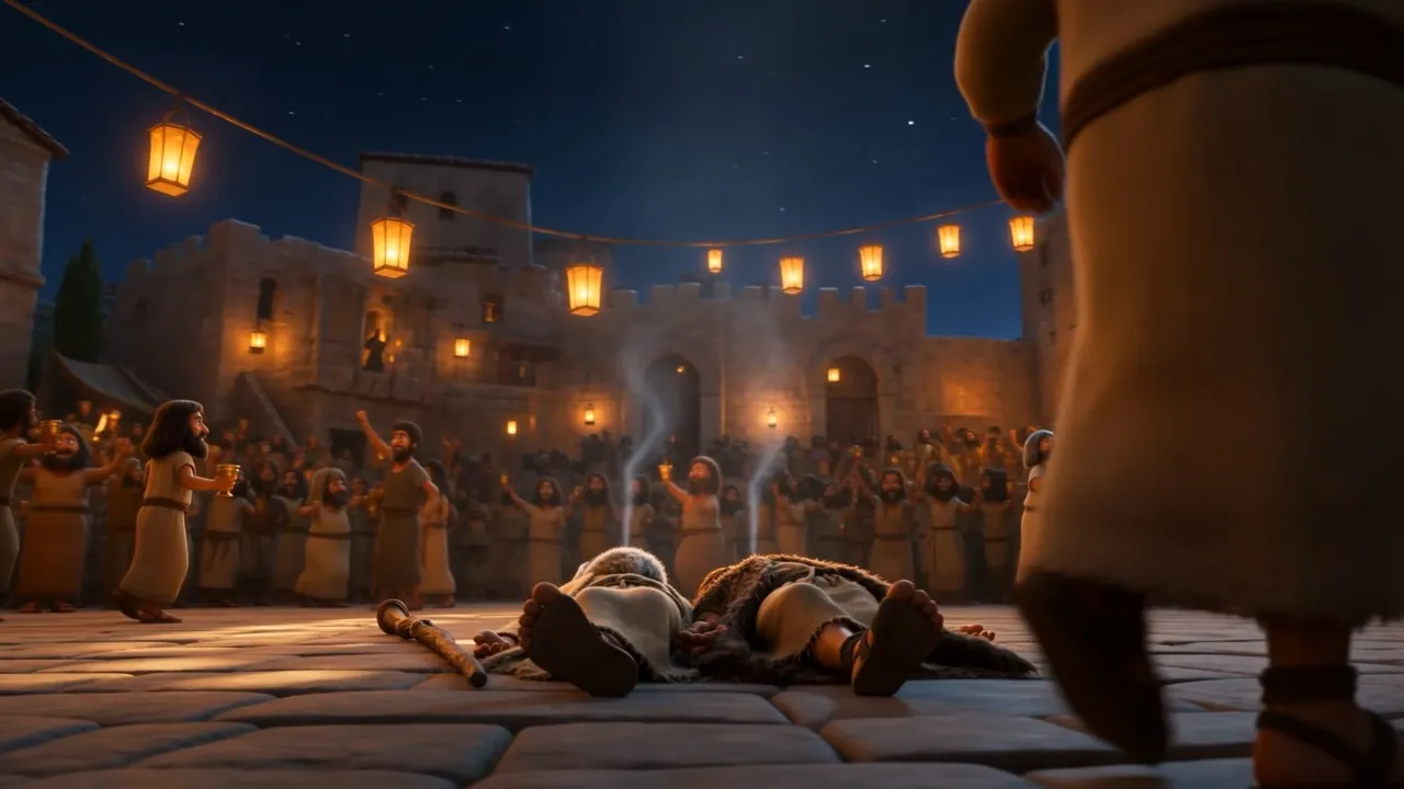 And around the circle nobody will step into, the lanterns swing and the dancing starts