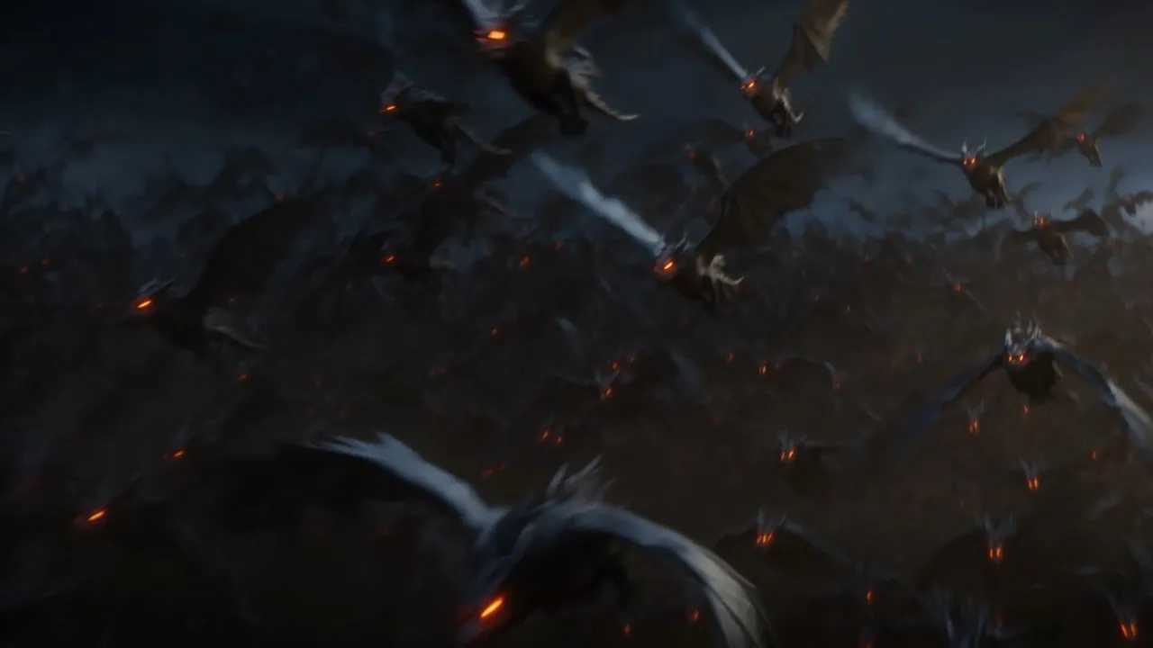 What rises off his coils is not an army. It is weather