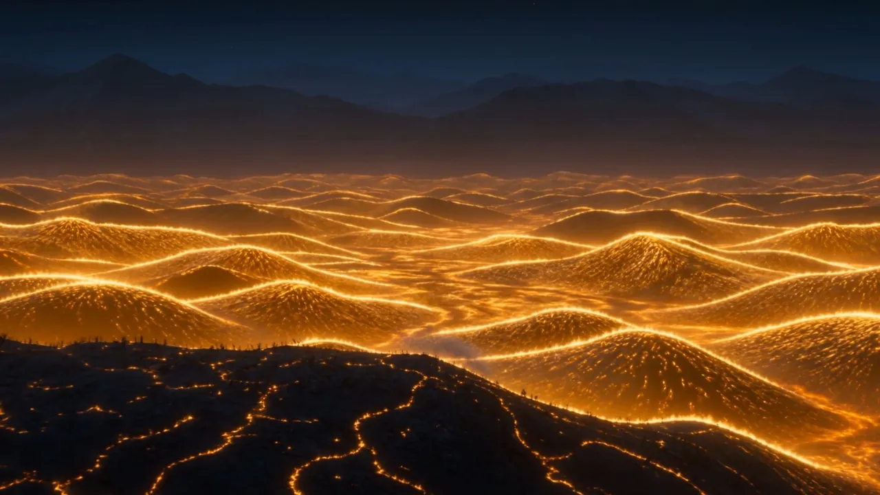 Ridge after ridge, to the edge of the night — faster than any wind can fly