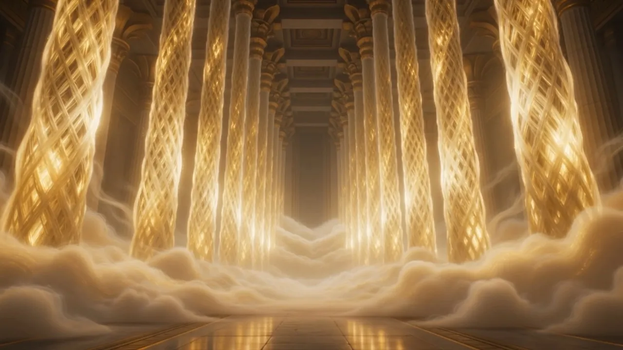 Bright smoke — not grey, not dark. Gold and white, lit from the inside