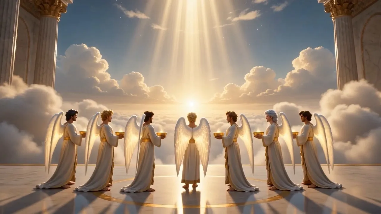 Ranged along the rim of heaven with the world lying open below