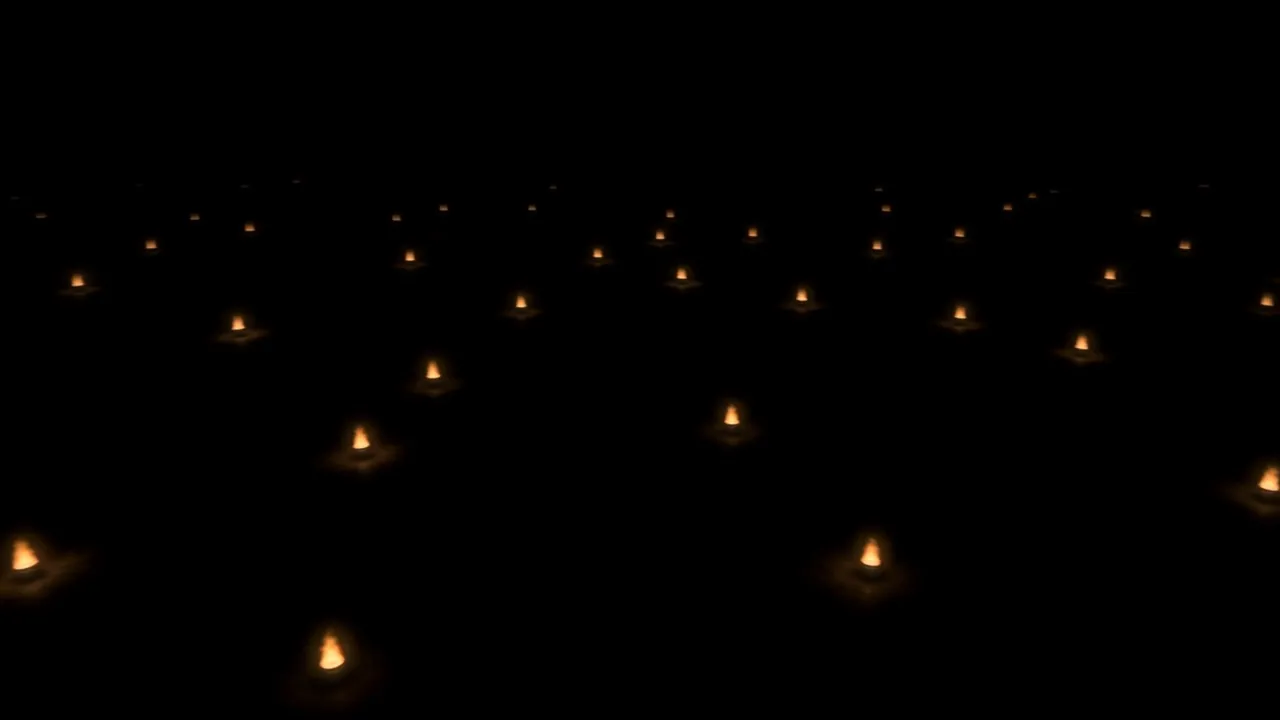 Inside it, torches. Dozens of them, lighting nothing at all but themselves
