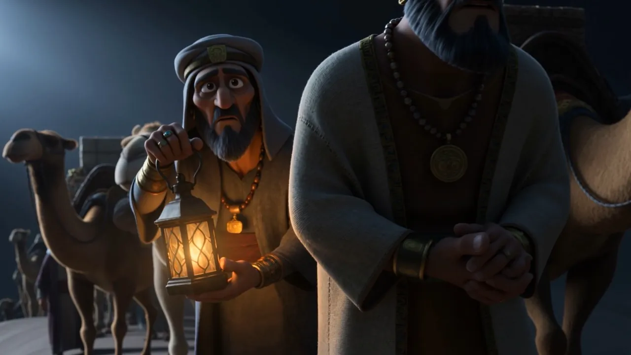 One lifts a lamp toward the dark, as if light could argue with it