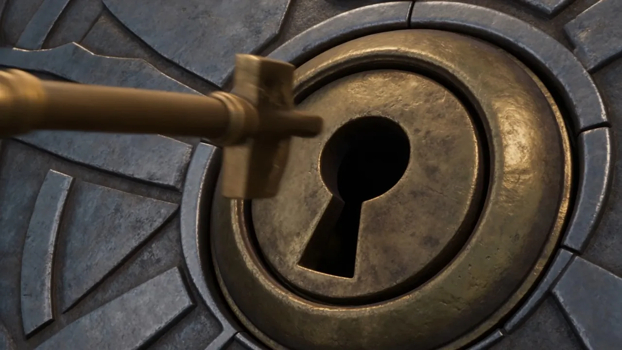 The key turns in the lock
