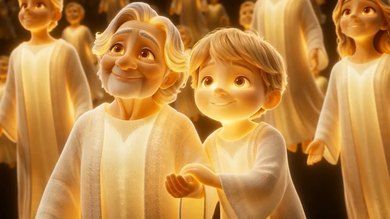 A grandmother's light, and a small bright child's that will not let go of her hand