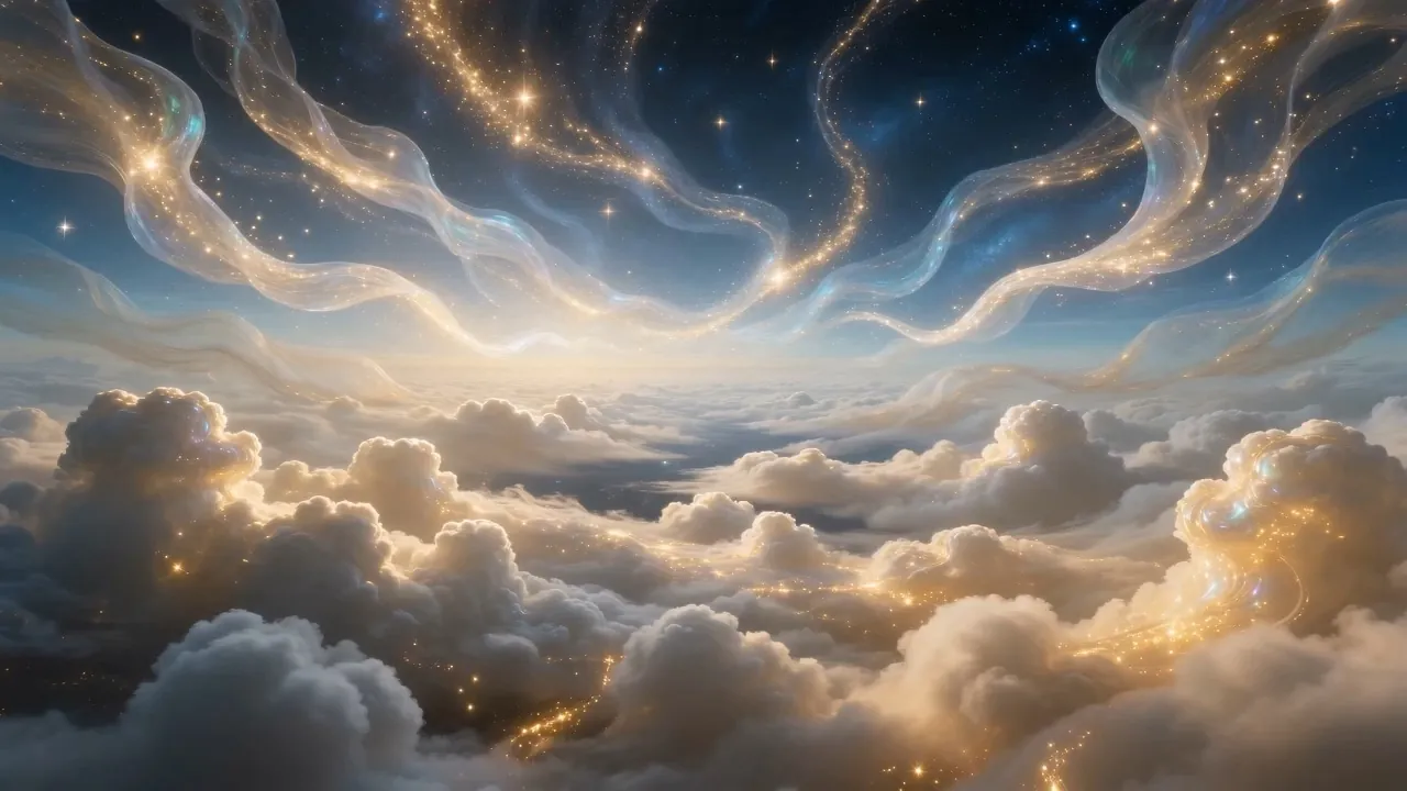 High up, the air begins to sing — light trembling in slow chords