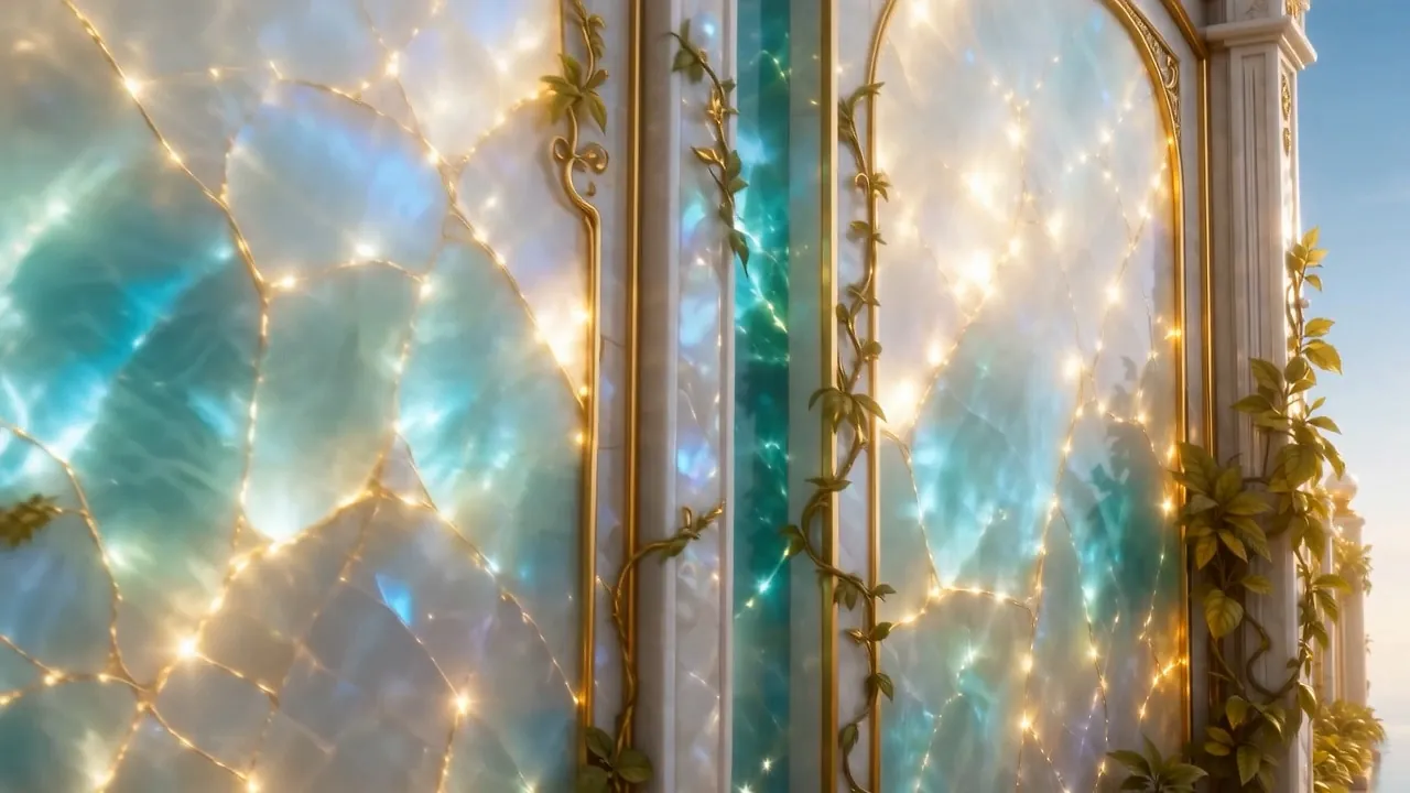 Walls of jasper-light: stone that is also a glow