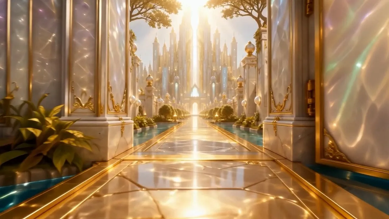 Inside, the streets — gold so pure it is clear as glass