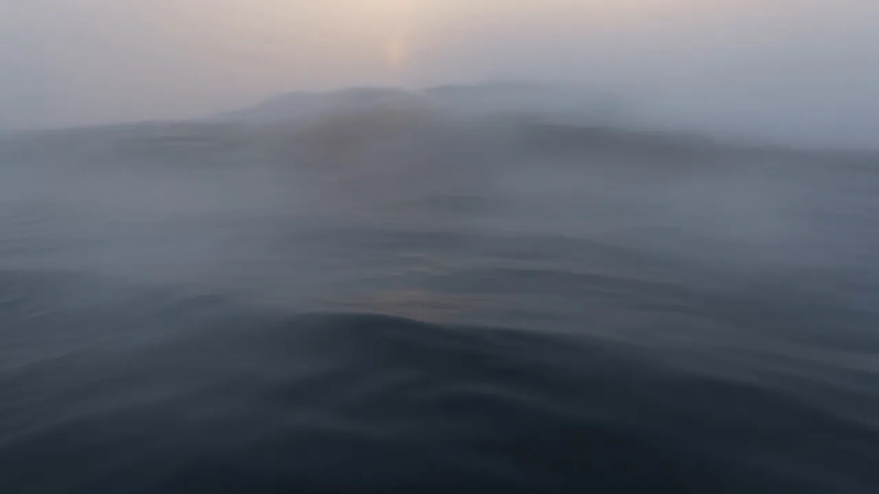 And through the thinning veils: the real sea. Gray. Moving. Cold and alive