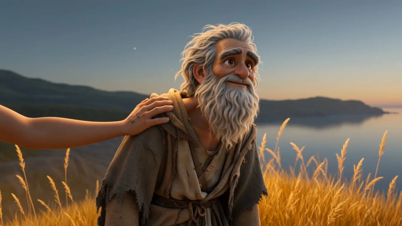 An old man listening with his whole weathered face