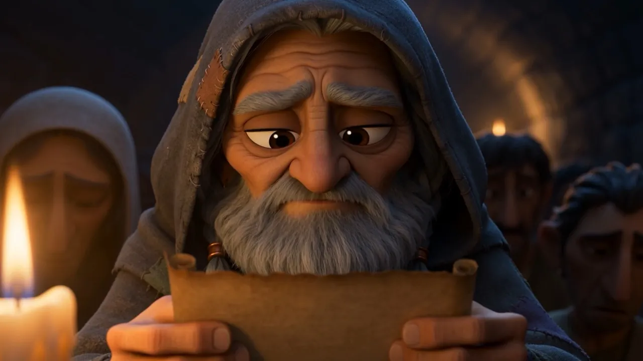 He clears his throat, steadies the page, and reads the first words aloud