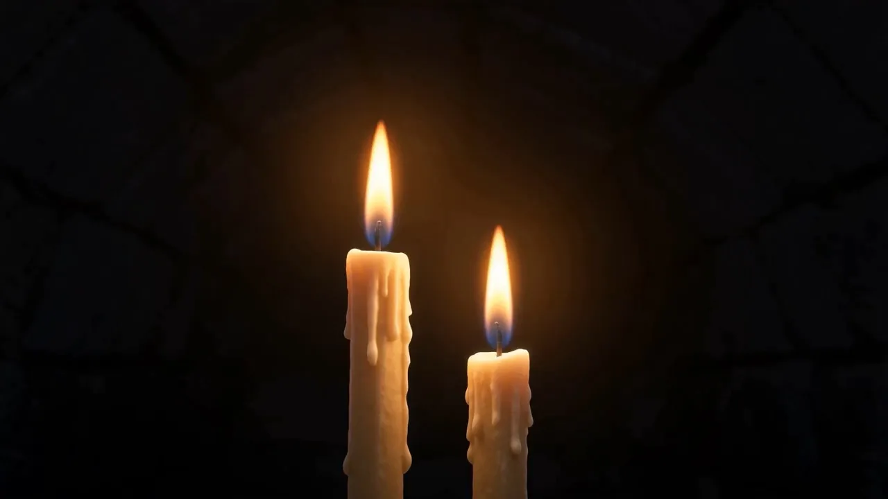 And the two candles seem to burn taller than their wicks allow