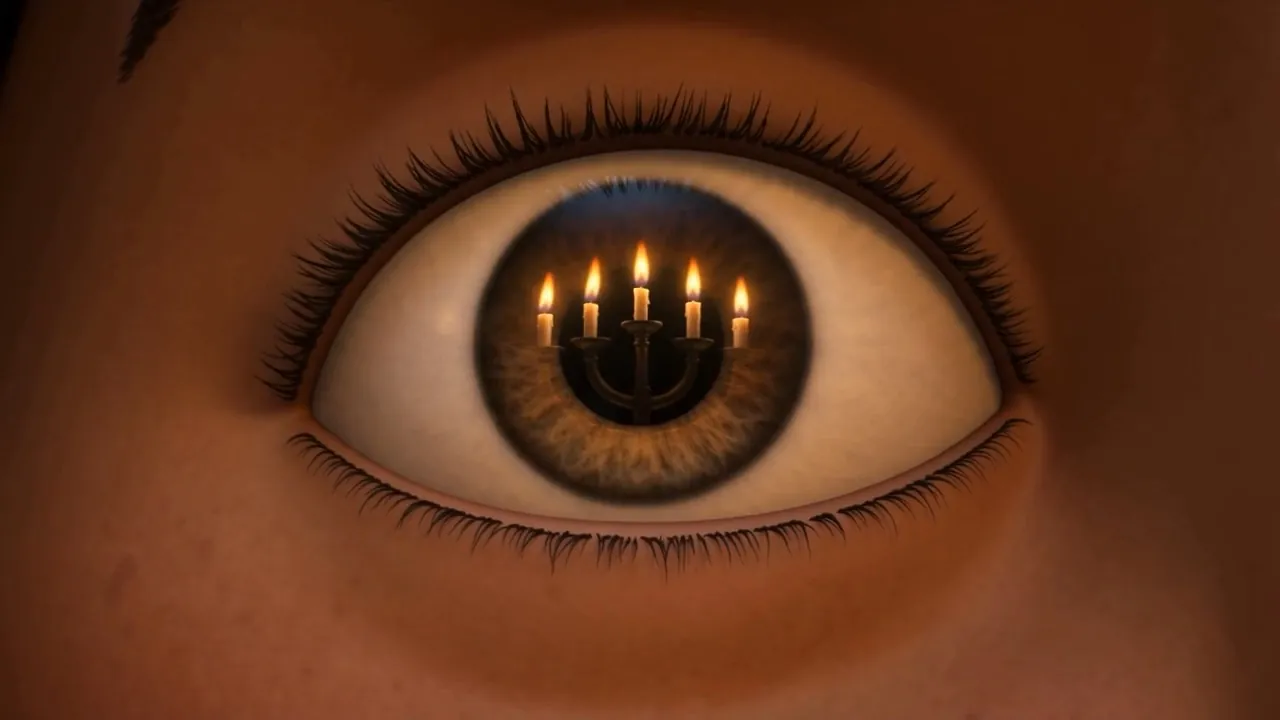Until you look at the watching eyes — and find a lampstand burning inside every one