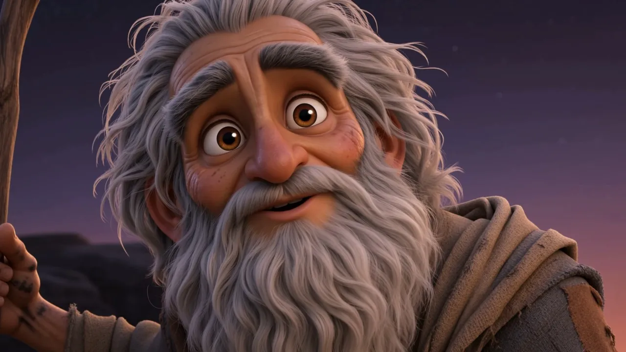 The smile comes up through the beard like a slow dawn