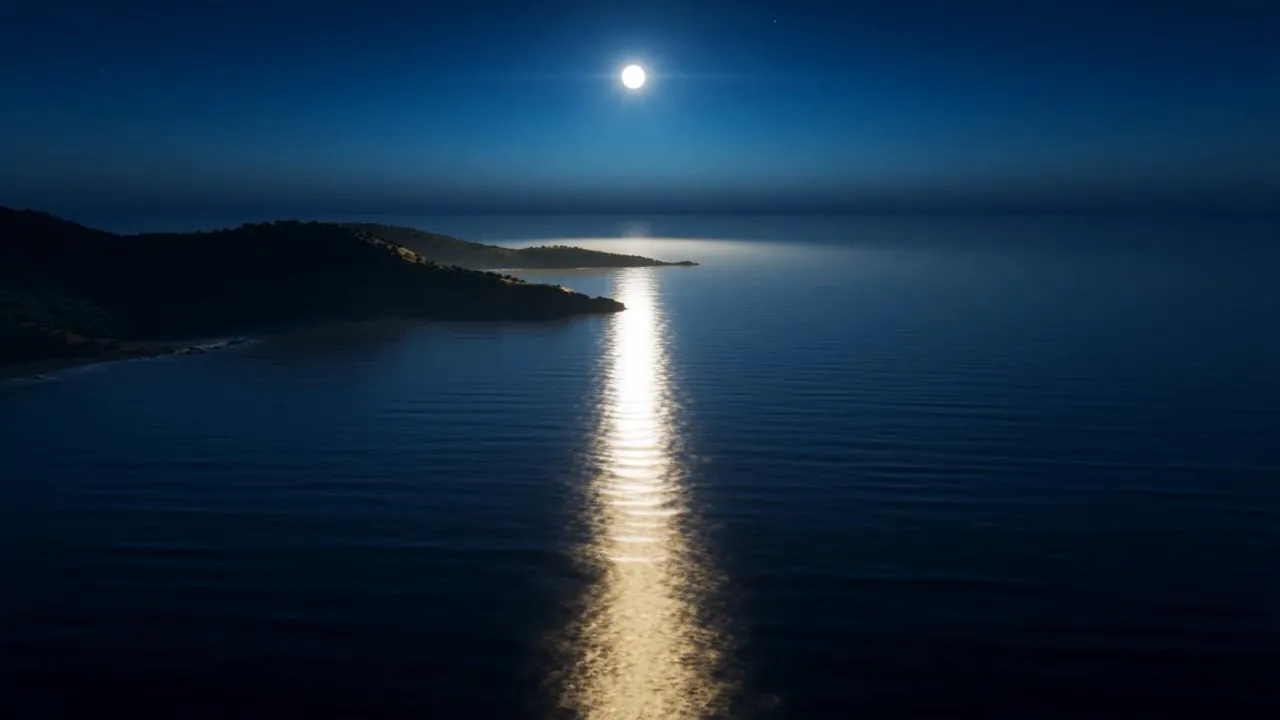 And the sea answers: a shimmer, a sheen, and then a road