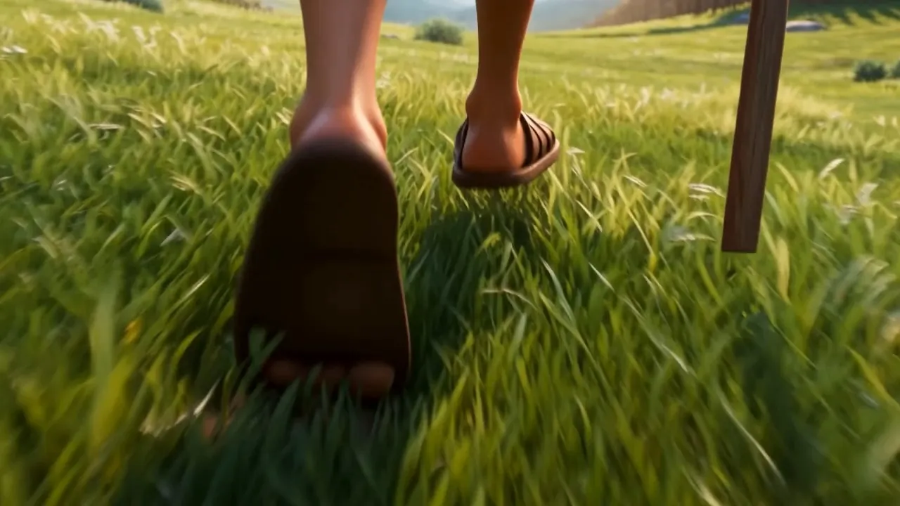 Small feet closing on a mountain of bronze