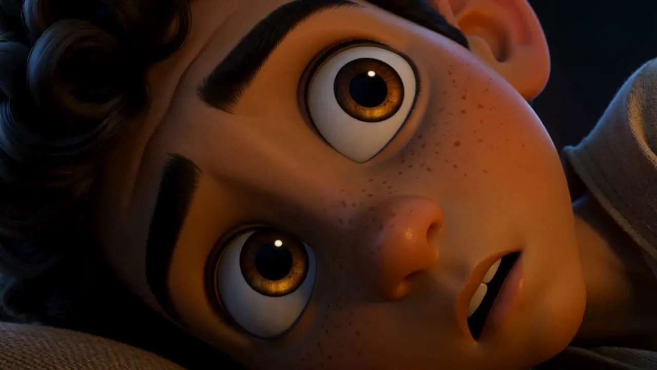 The boy stirs awake