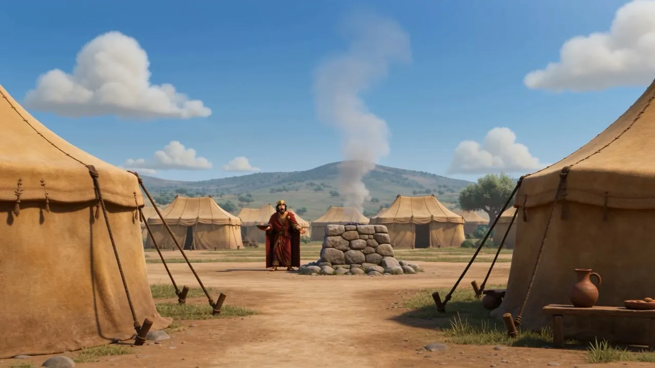 And there, walking into camp: Samuel