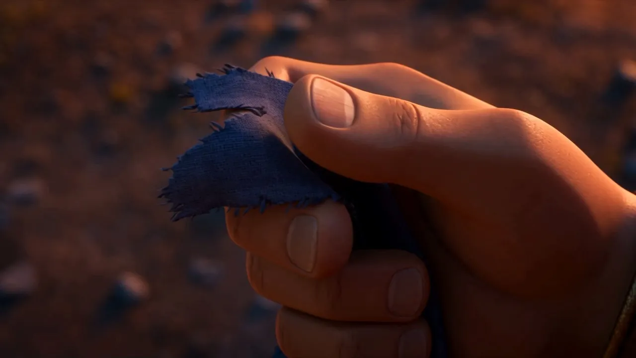 The cloth that came away in his hand