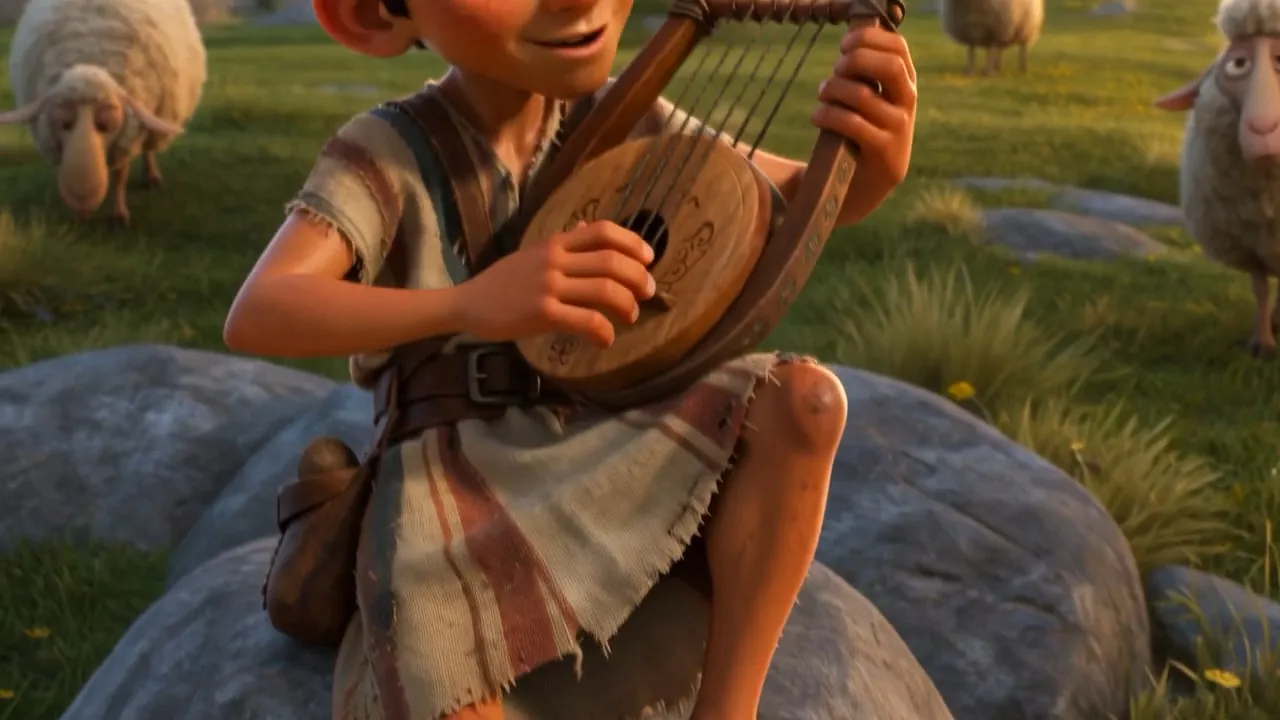 A boy singing a wordless shepherd's tune to his audience