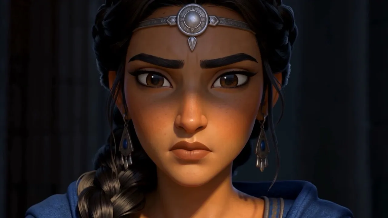 Saul's daughter, watching her husband from a long way up