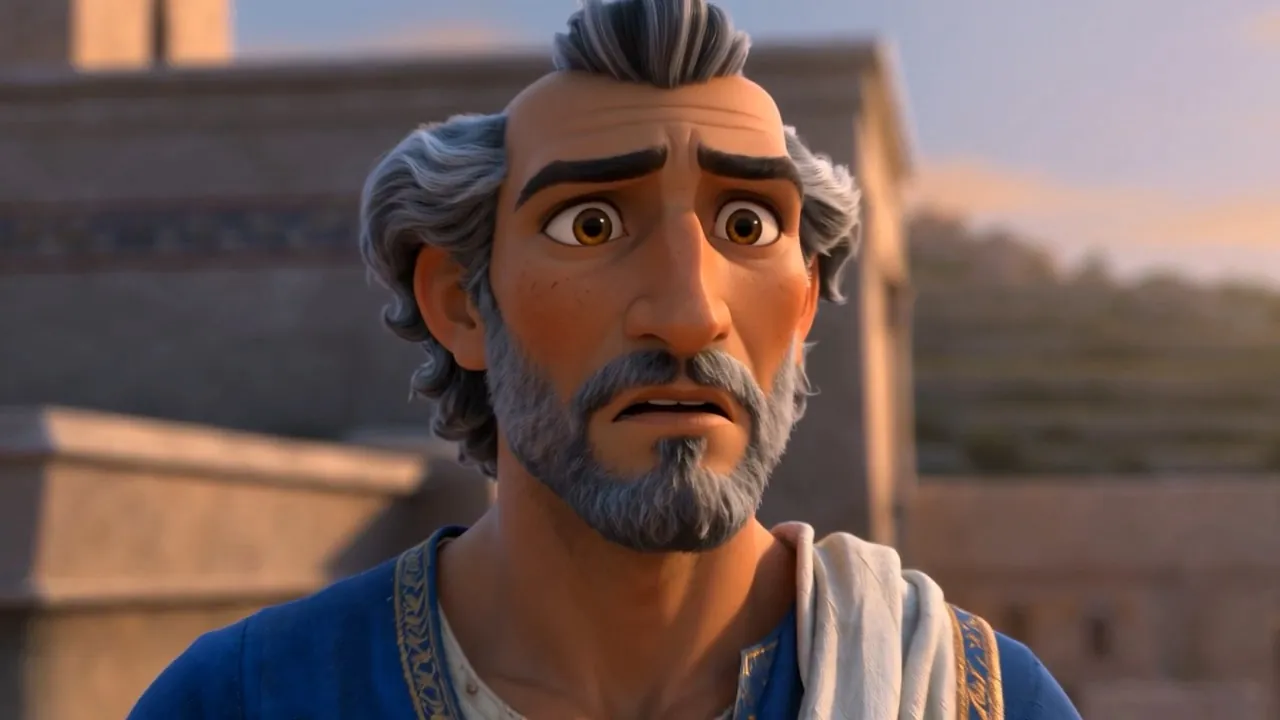 A servant sees his face change
