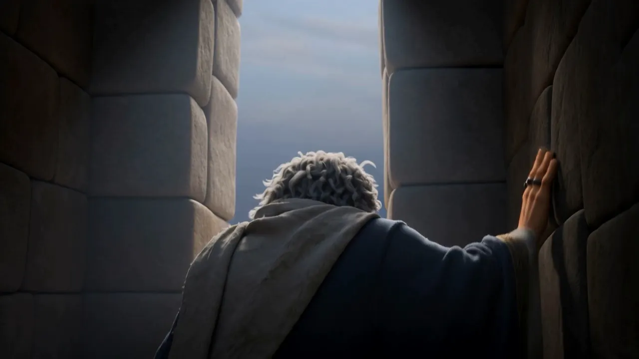 And the king goes up to the chamber over the gate